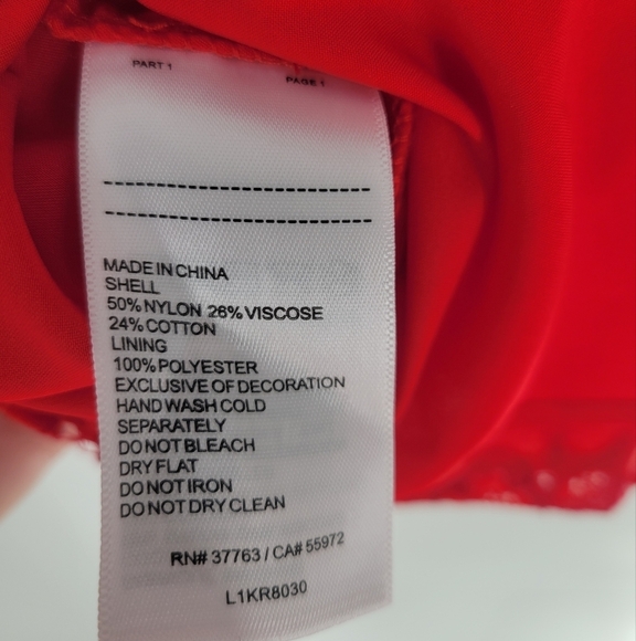 Laundry Lace Red Blouse Size S Short Sleeves - Picture 5 of 7